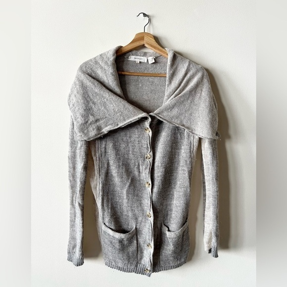 Inhabit Alpaca Linen Cardigan  Sweater Cowel Neck Oatmeal/Beige Small - Picture 3 of 15